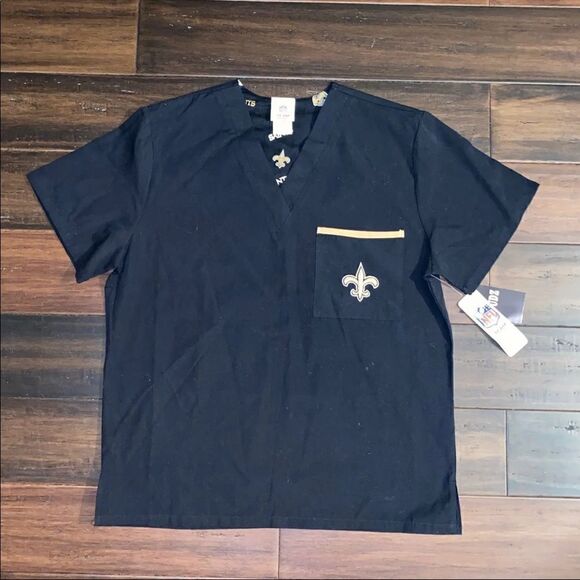 NFL New Orleans Saints Scrub Top - Picture 1 of 4